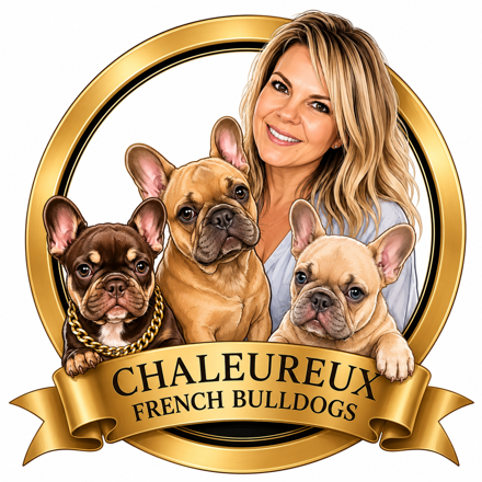 Chaleureux French Bulldogs gold crest logo